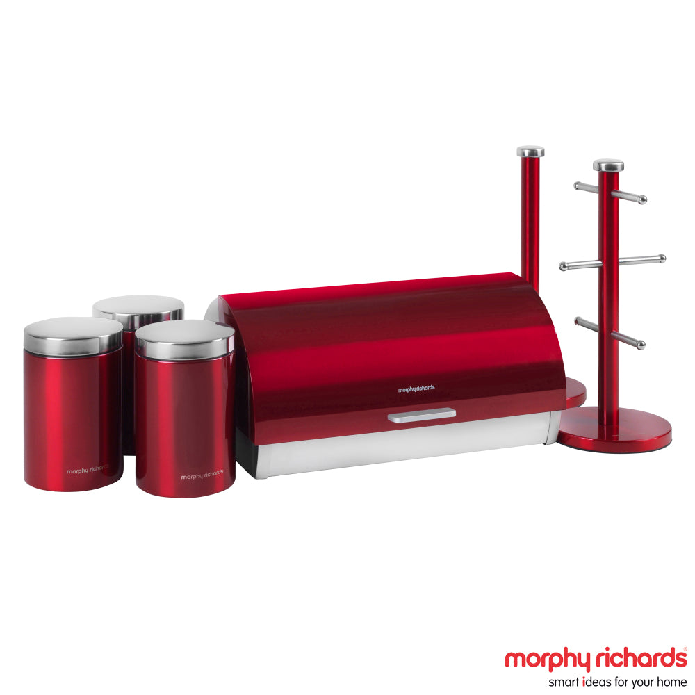 Morphy Richards 6pcs Stainless Steel Storage Set Accents 974100 (Red)