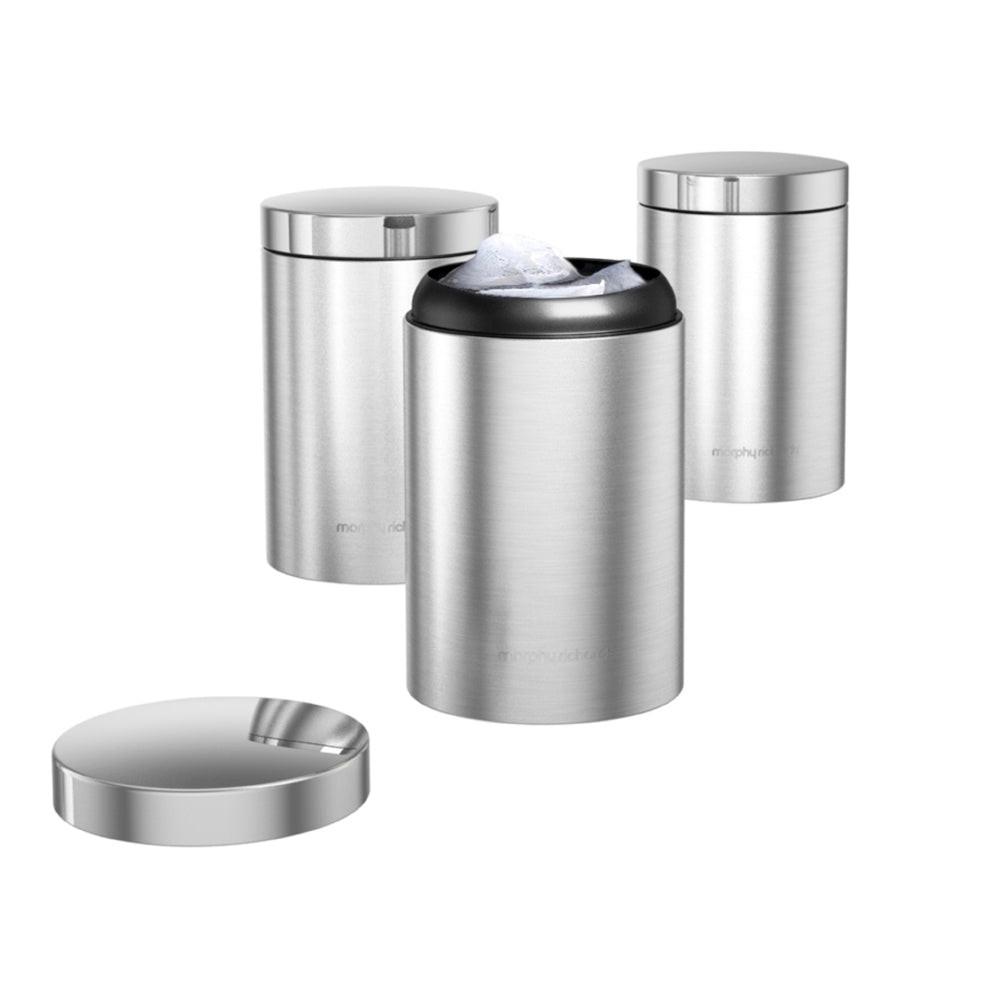 Morphy Richards Accents Bread Bin, Canisters, Towel Pole & Mug Tree Kitchen Set 974104 (Silver).