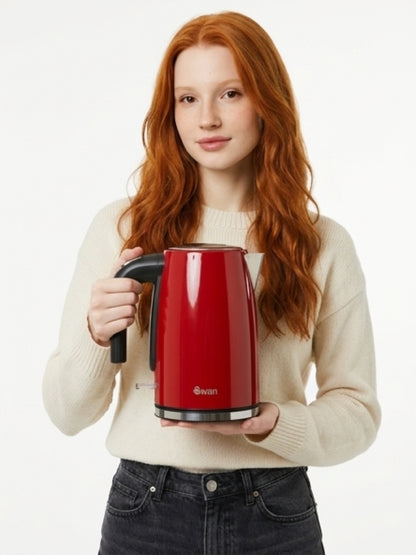 Swan Townhouse Jug Kettle & 2 Slice Toaster Kitchen Set (Red)