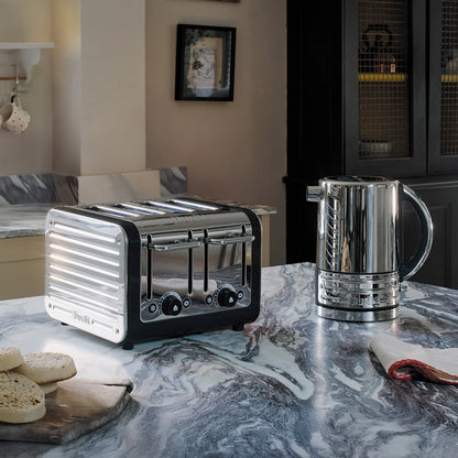 Dualit Architect Jug Kettle & 4 Slice Toaster Kitchen Set (Black).
