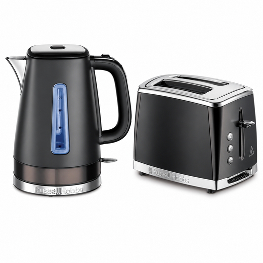 Russell Hobbs Russell Hobbs Luna Kettle & 2 Slice Toaster Kitchen Set (Matt Black)