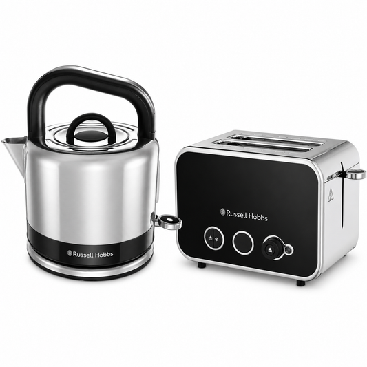 Russell Hobbs Russell Hobbs Distinctions Pyramid Kettle & 2 Slice Toaster Kitchen Set (Black)