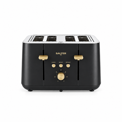 Salter Alchemy Kettle & 4 Slice Toaster (Black/Gold)