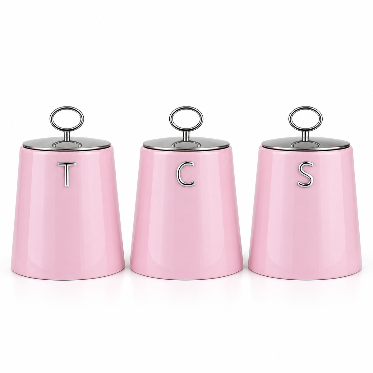 Salter Salter Retro Kettle, 4 Slice Toaster & Canisters Kitchen Set (Pink)