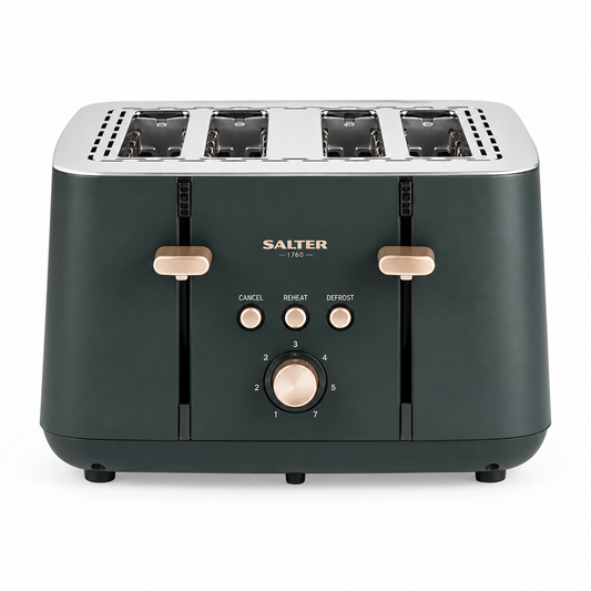 Salter Salter Marino Kettle, 4 Slice Toaster, Bread Bin & Canister Kitchen Set (Grey/Blue)