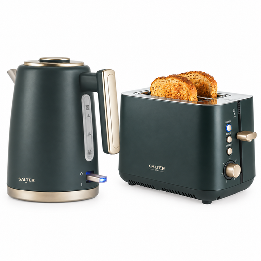 Salter Salter Marino Kettle & 2 Slice Toaster Kitchen Set (Grey/Blue)