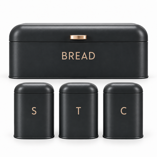 Salter Salter Pebble Bread Bin & Canisters Storage Set BW13731EU7 (Charcoal)