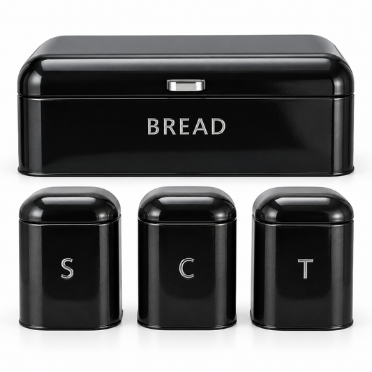 Salter Salter Boston Bread Bin & Canisters Kitchen Storage Set BW14045B (Black)