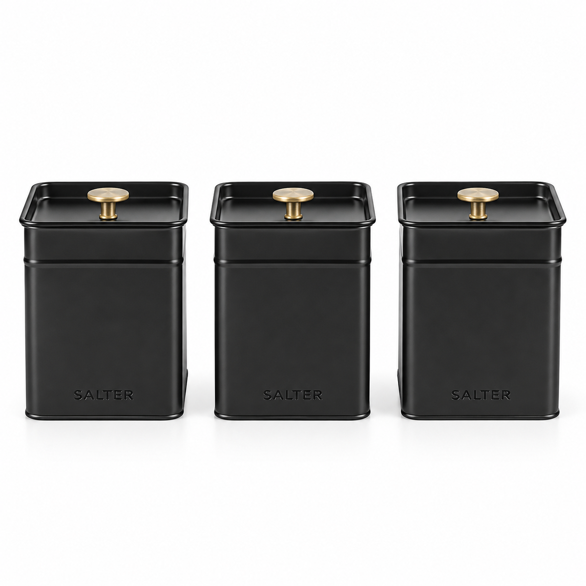 Salter Alchemy Tea, Coffee & Sugar Canister Set BW14370 (Black/Gold)