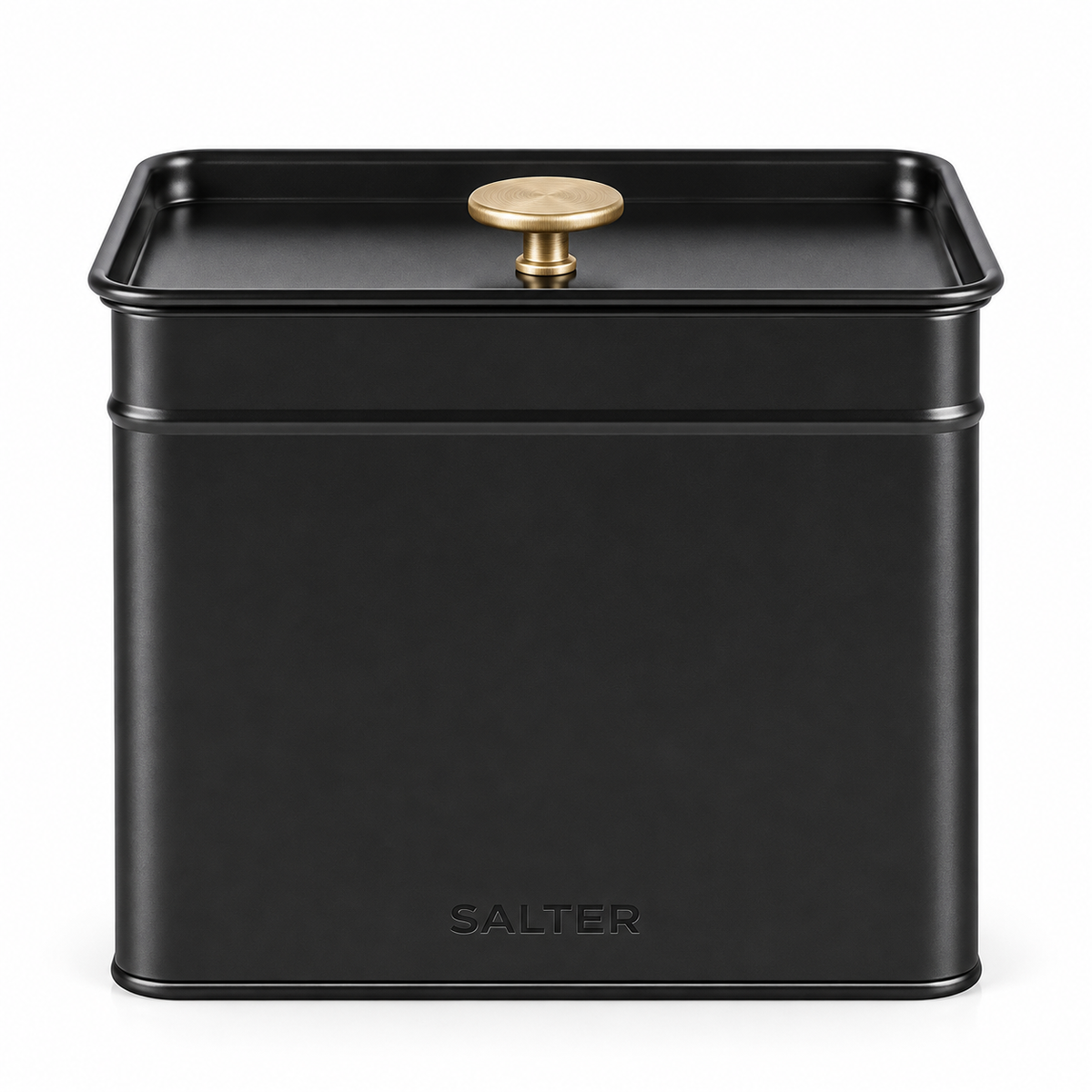 Salter Alchemy Kettle, 4 Slice Toaster, Bread Bin & Canisters Kitchen Set (Black/Gold)