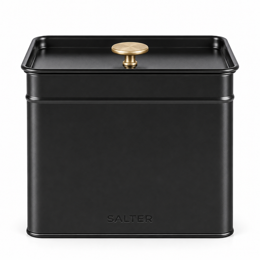 Salter Salter Alchemy Kettle, 4 Slice Toaster, Bread Bin & Canisters Kitchen Set (Black/Gold)