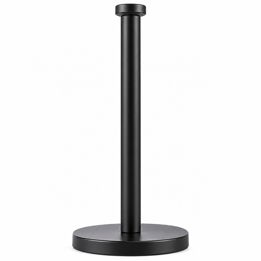 Salter Kuro Kitchen Roll Holder Freestanding Carbon Steel Stand BW14445 (Matte Black)
