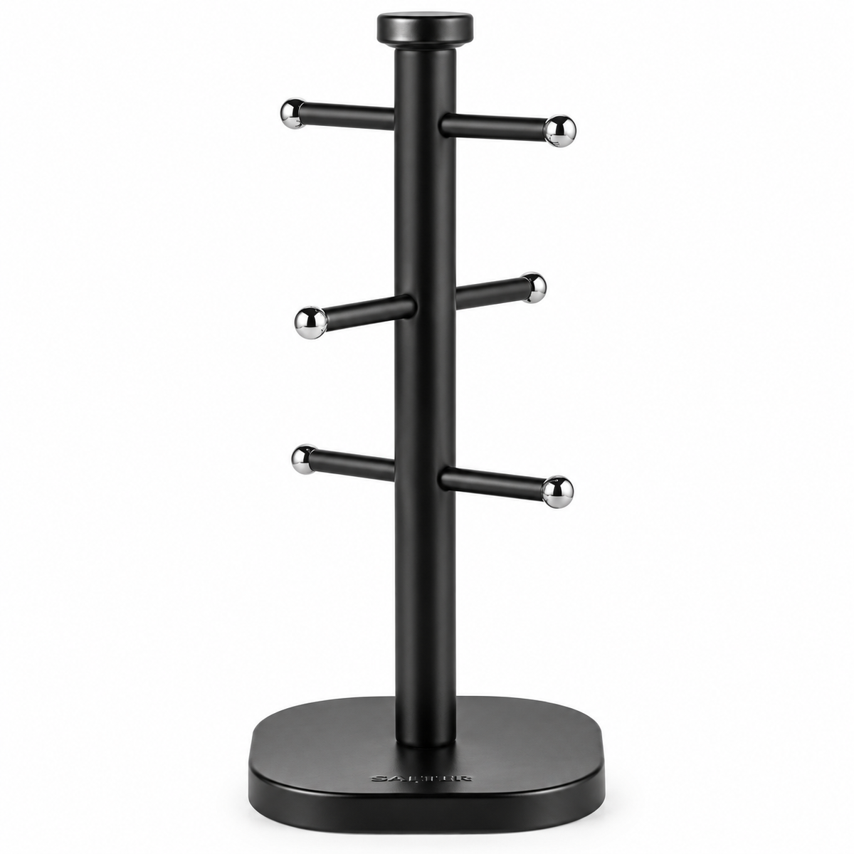 Salter Kuro Kettle, 4 Slice Toaster, Towel Pole & Mug Tree Kitchen Set (Matte Black)