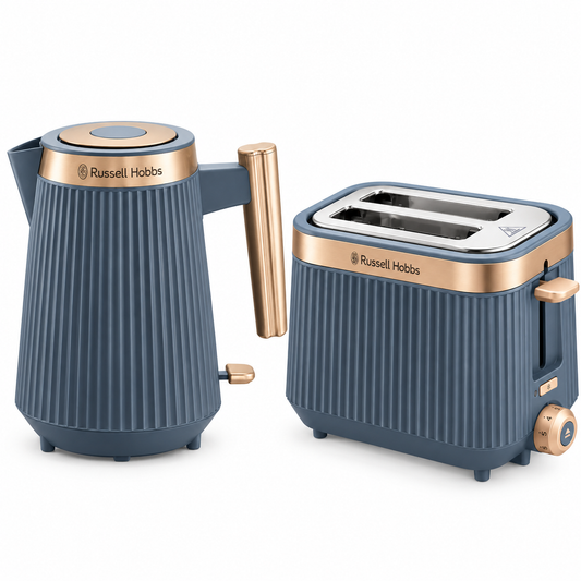 Russell Hobbs Brontë Kettle & 2 Slice Toaster Kitchen Set (Soft Navy)