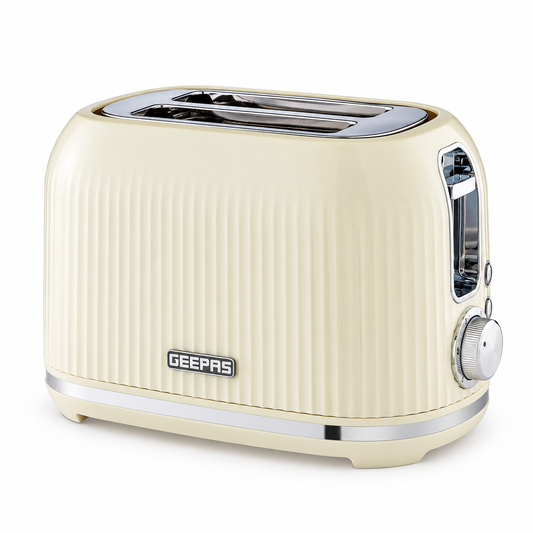 GEEPAS Fluted 2 Slice Toaster GBT36558UK-CR (Cream)