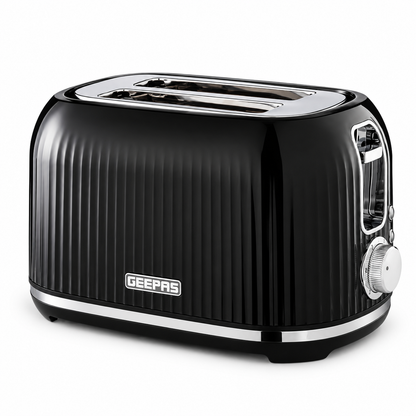 GEEPAS Fluted 2 Slice Toaster GBT36558UK-BK (Black)