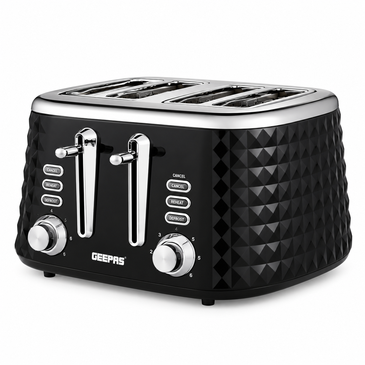 GEEPAS Argyle 4 Slice Toaster GBT36552UK-BK (Black)