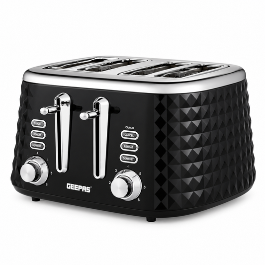GEEPAS Argyle 4 Slice Toaster GBT36552UK-BK (Black)