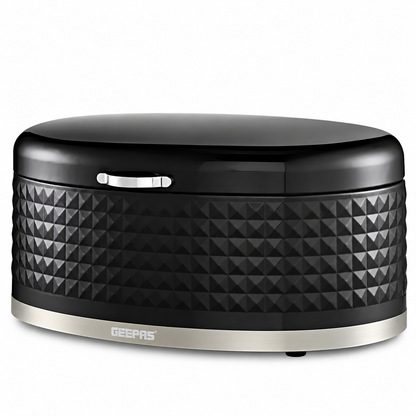 GEEPAS Argyle 9L Bread Bin GCS63084UK-BK (Black)