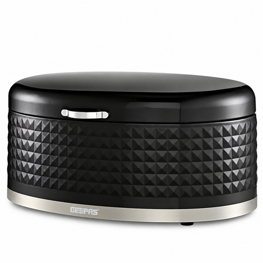 GEEPAS Argyle 9L Bread Bin GCS63084UK-BK (Black)