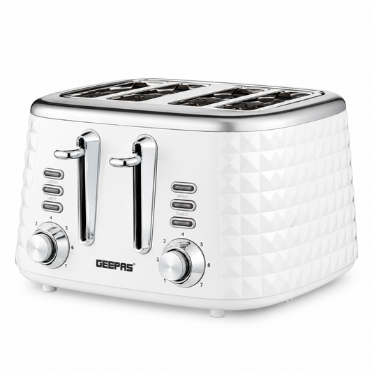GEEPAS Argyle 4 Slice Toaster 1750W GBT36552UK-WT (White)