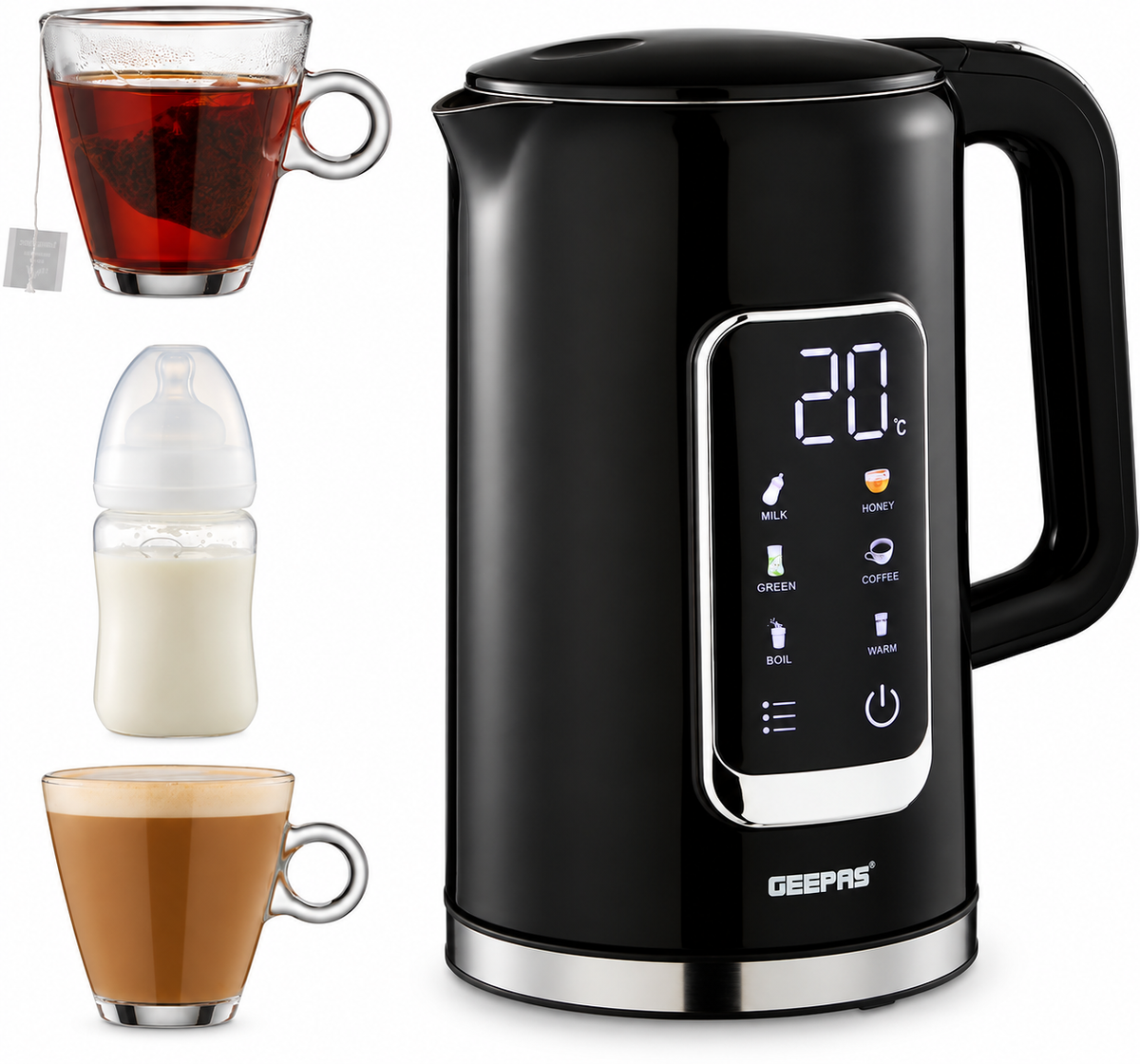 GEEPAS Digital Electric Kettle GK38071UK-BK (Black)