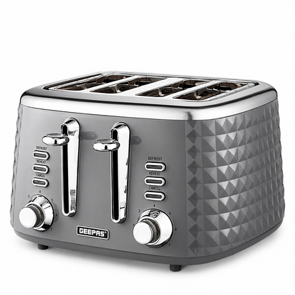 GEEPAS Argyle 4 Slice Toaster GBT36552UK-GR (Grey)