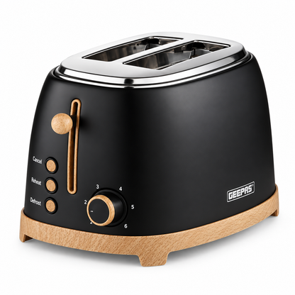 GEEPAS NordiQ 2 Slice Toaster GBT36560UK-BK (Black)