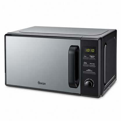 Swan Serenity Jug Kettle, 4 Slice Toaster & Microwave Kitchen Set (Black)