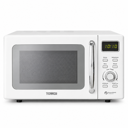 Tower Sonar Kettle, 2 Slice Toaster & Microwave Kitchen Set (White)