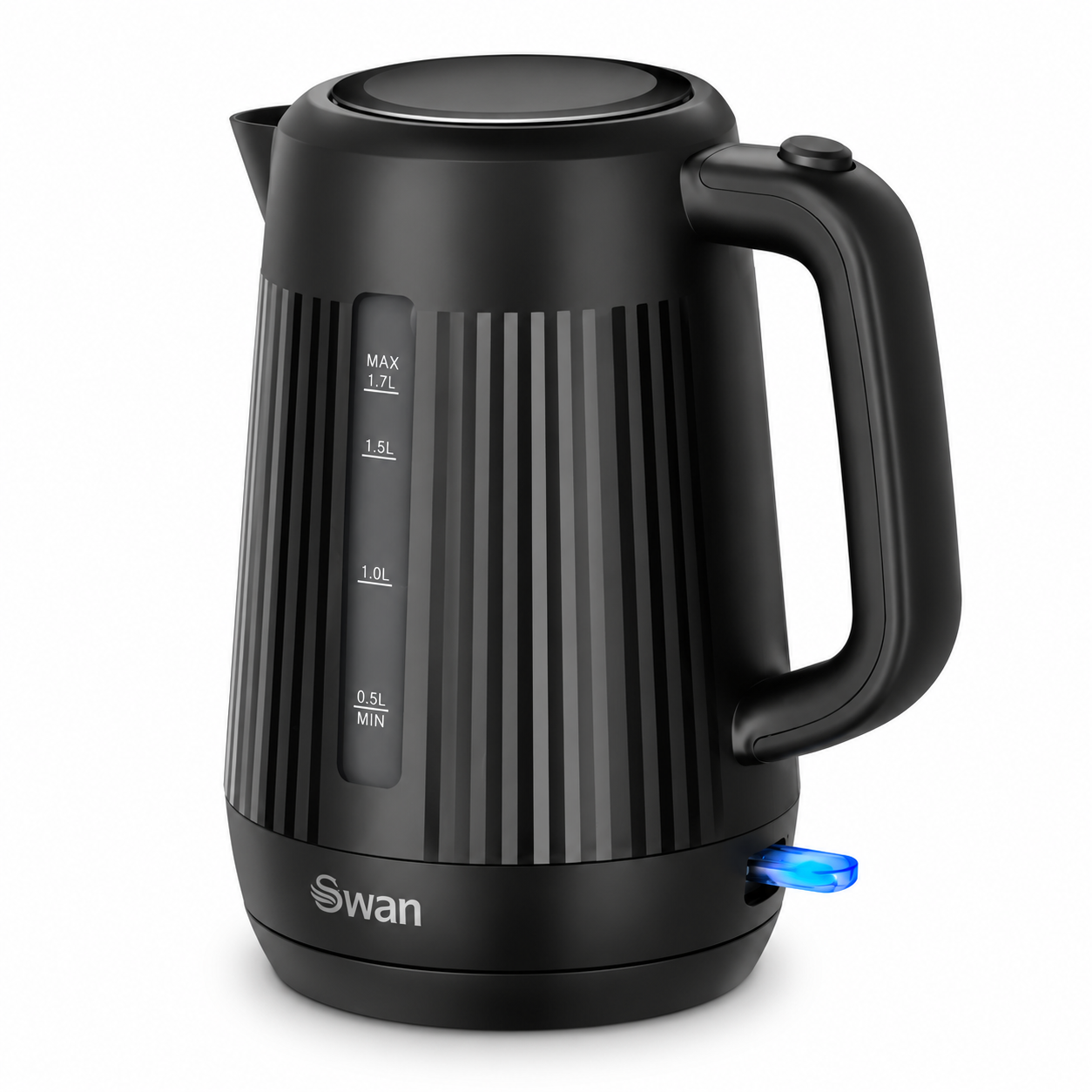 Swan Linea Electric Kettle & 2 Slice Toaster Kitchen Set (Black)