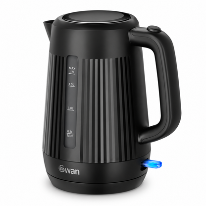 Swan Linea Electric Kettle & 2 Slice Toaster Kitchen Set (Black)