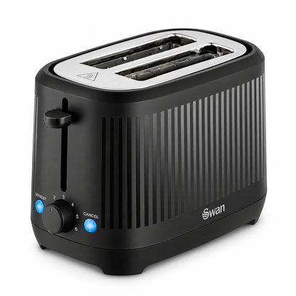 Swan Linea Electric Kettle & 2 Slice Toaster Kitchen Set (Black)