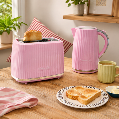 Russell Hobbs Russell Hobbs Eden Kettle & 2 Slice Toaster Kitchen Set (Raspberry Pink)