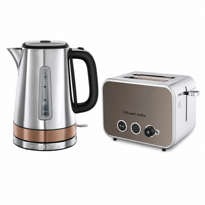 Russell Hobbs Distinctions Jug Kettle & Toaster Kitchen Set (Titanium)