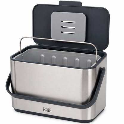 Joseph Joseph Collect 4 Food Waste Caddy with Odour Filter 30145 (Stainless Steel)