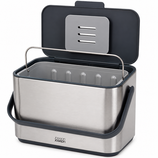 Joseph Joseph Collect 4 Food Waste Caddy with Odour Filter 30145 (Stainless Steel)