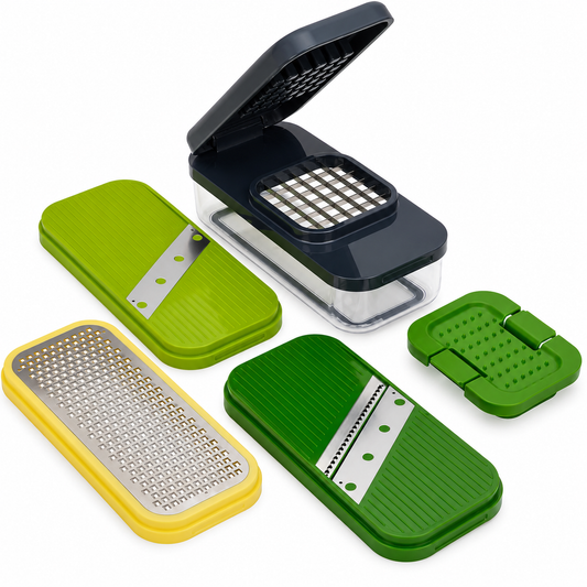 Joseph Joseph Multi-Prep Compact 4-in-1 Set Chopper Dicer Grater Slicer 20222 (Multicolour)