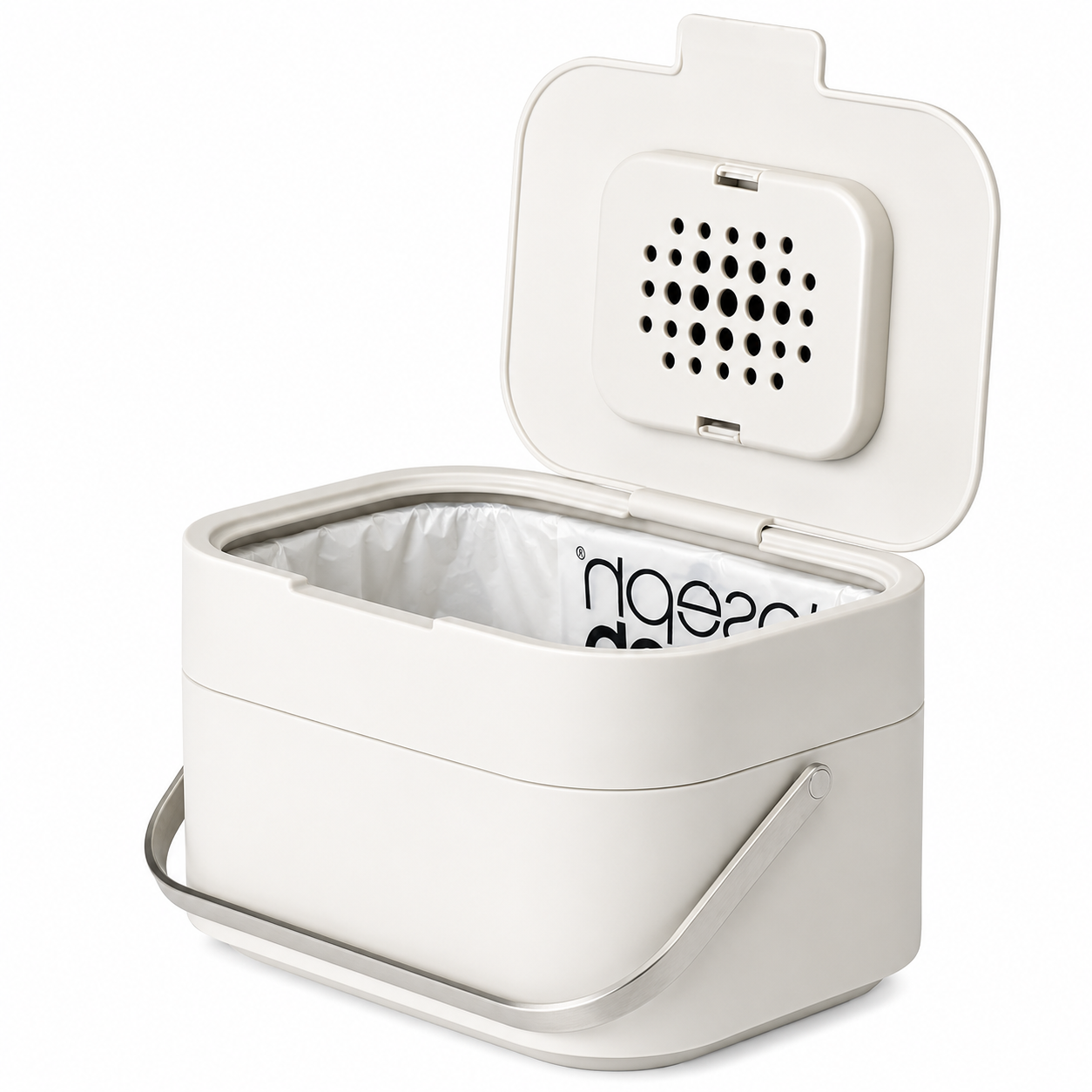 Joseph Joseph Stack 4 Food Waste Caddy with Odour Filter 4 Litre 30015 (Stone)