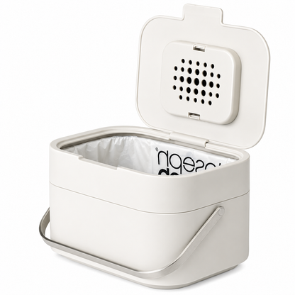 Joseph Joseph Stack 4 Food Waste Caddy with Odour Filter 4 Litre 30015 (Stone)
