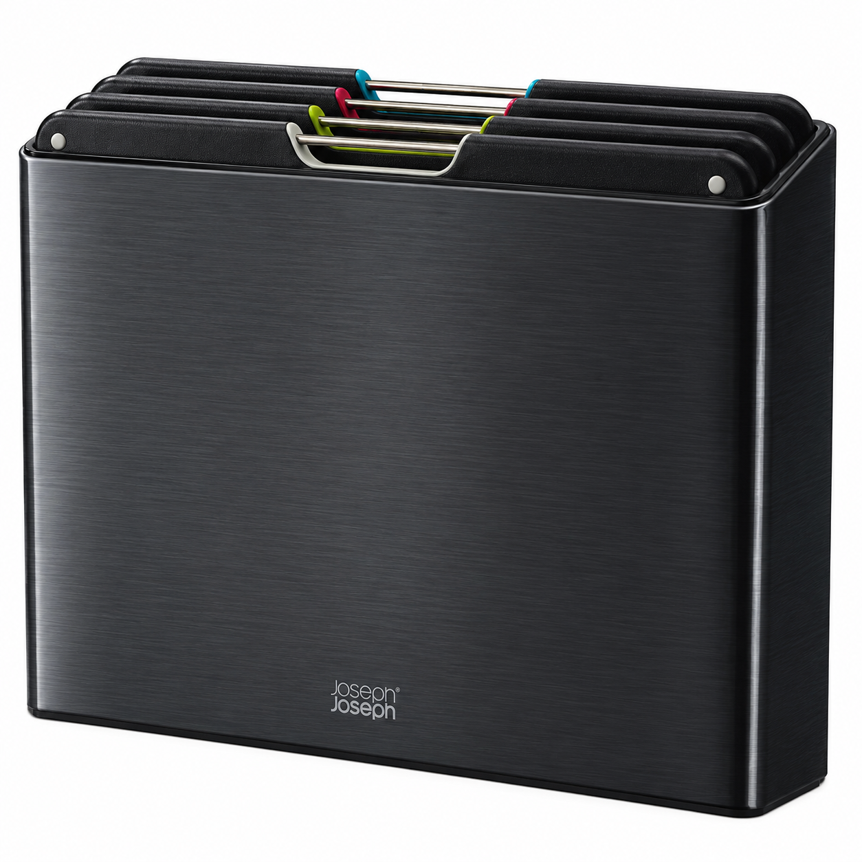 Joseph Joseph Folio 4-Piece Chopping Board Set Steel Slimline Case 60171 (Carbon Black)