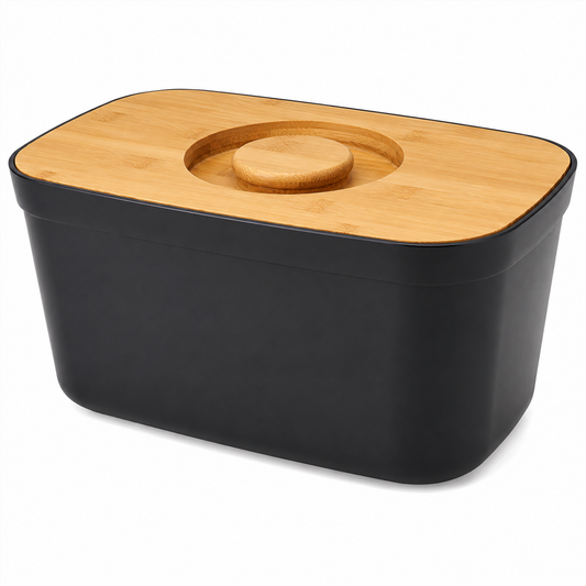 Joseph Joseph Joseph Joseph Black Bread Bin with Bamboo Chopping Board Lid 81103 (Black)