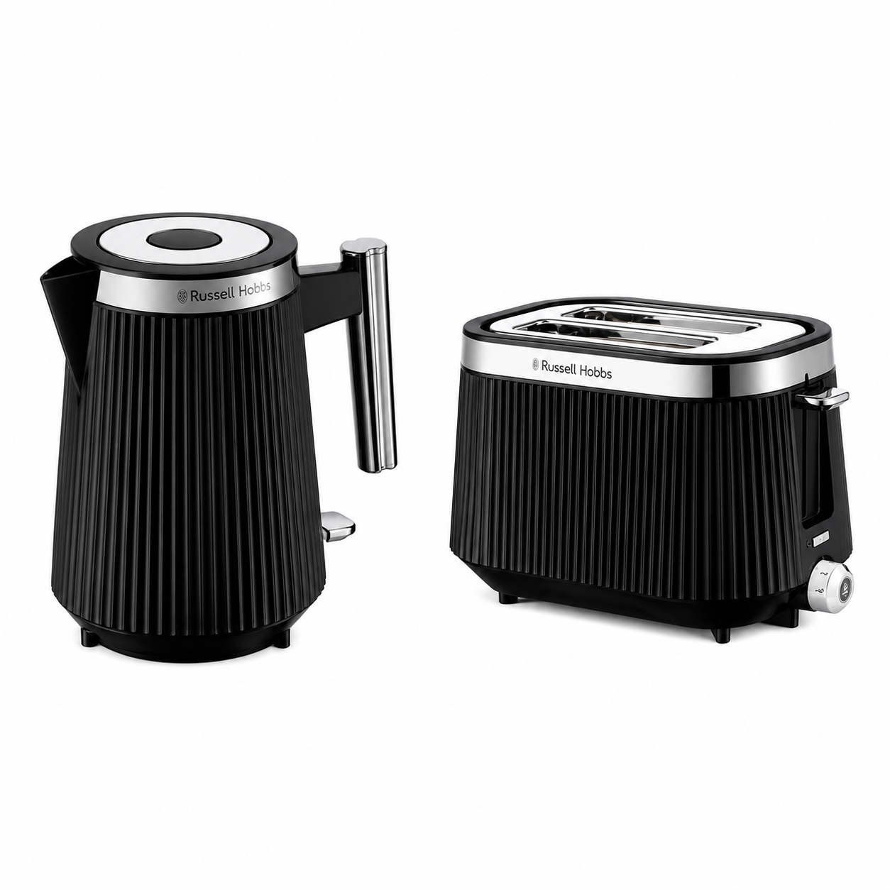Russell Hobbs Russell Hobbs Bronte Jug Kettle & 2 Slice Toaster Kitchen Set (Matte Black)