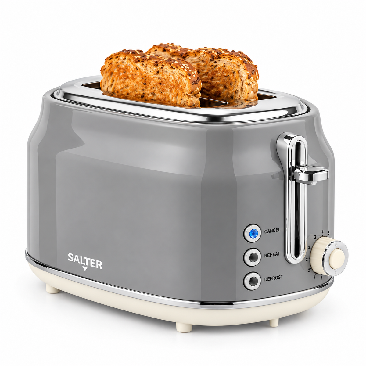Salter Salter Retro Kettle & 2 Slice Toaster Kitchen Set (Grey)