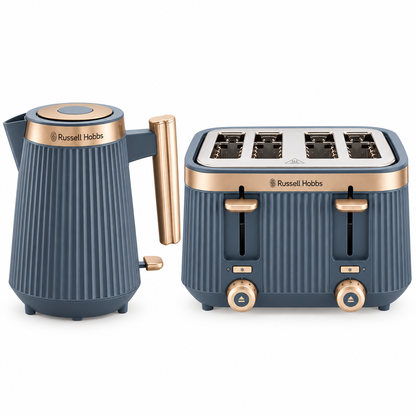 Russell Hobbs Brontë Kettle & 4 Slice Toaster Kitchen Set (Soft Navy)