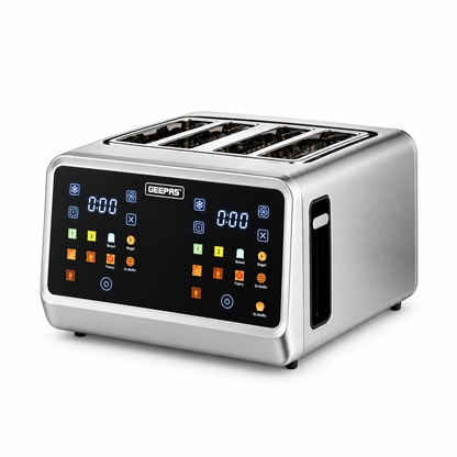 GEEPAS 5-in-1 Digital 4 Slice Toaster 1770W GBT36569UK (Silver)