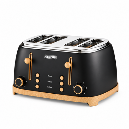 Geepas GEEPAS NordiQ 4 Slice Toaster GBT36561UK-BK (Black)