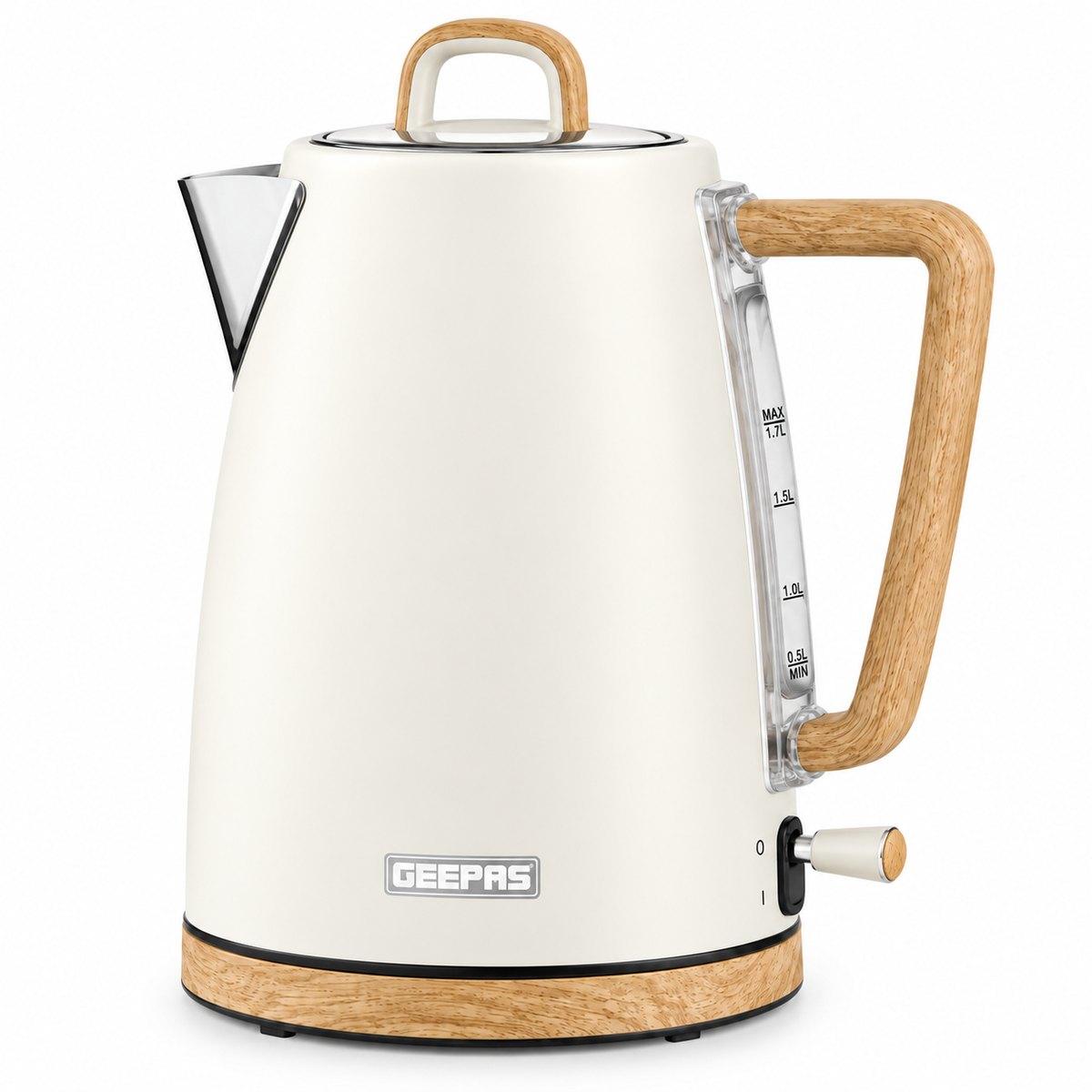 GEEPAS NordiQ Kettle & 4 Slice Toaster Kitchen Set (Cream)