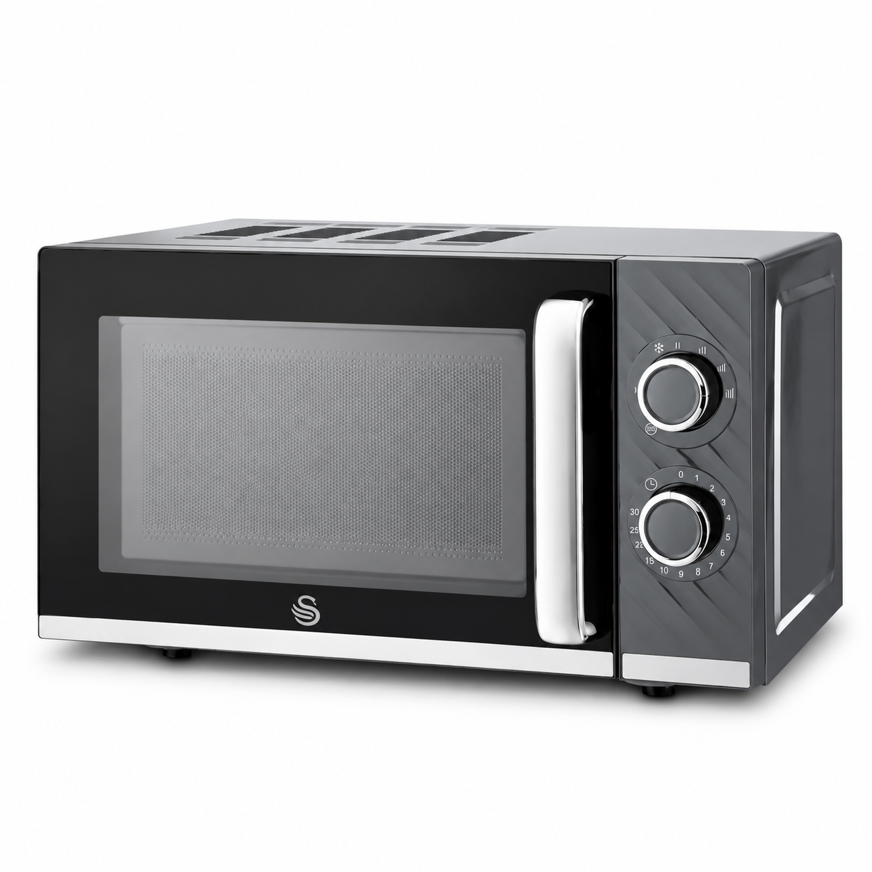 Swan Windsor Kettle, 2 Slice Toaster & Microwave Kitchen Set (Grey)
