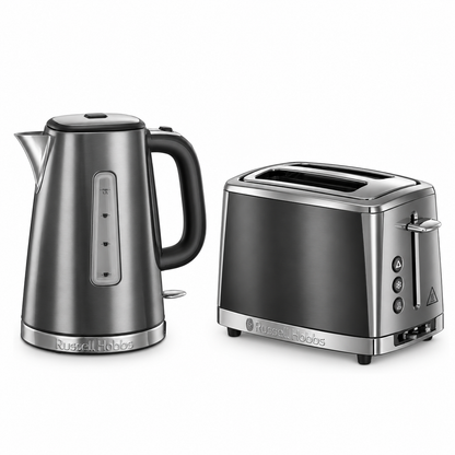 Russell Hobbs Russell Hobbs Luna Kettle & 2 Slice Toaster Kitchen Set (Grey)